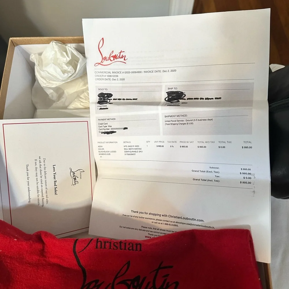 Christian Louboutin Black Leather Heeled Boots size 41 - Picture 8 of 14